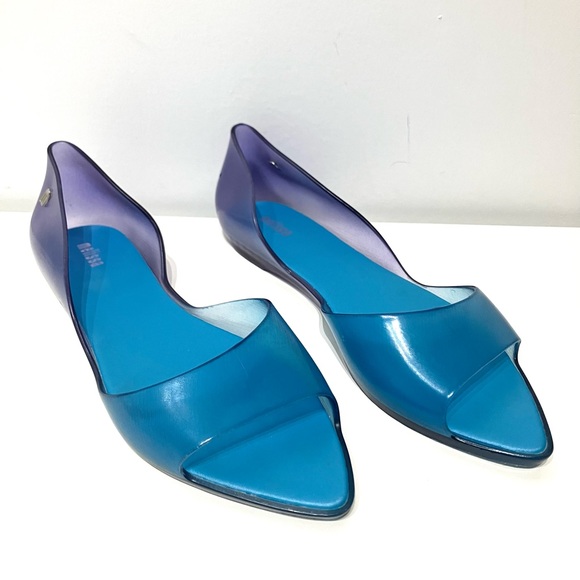 Melissa Translucent Ombré Pointed Jelly Flats 7 - Picture 3 of 8